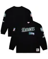 Mitchell & Ness Men's Black Seattle Seahawks Training Camp Vintage Logos Long Sleeve T-shirt In Black