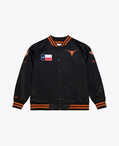 Mitchell & Ness Men's Black Texas Longhorns Double Clutch Lightweight Satin Full-snap Jacket