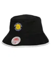 Mitchell & Ness Men's Black/blue Golden State Warriors Flip It Reversible Bucket Hat In Black