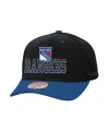 Mitchell & Ness Men's Black/blue New York Rangers Backside Script 2-tone Pro Crown Adjustable Hat In Black
