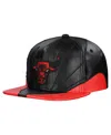 Mitchell & Ness Men's Black/red Chicago Bulls Day 12 Two-tone Leather Snapback Hat In Multi