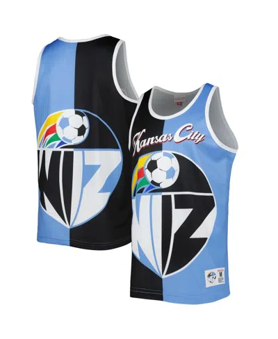 Mitchell & Ness Men's Black/sky Blue Sporting Kansas City Sublimated Split Logo Tank Top In Multi