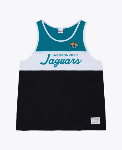 Mitchell & Ness Men's Black/teal Jacksonville Jaguars Head Coach Tank Top In White