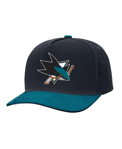 Mitchell & Ness Men's Black/teal San Jose Sharks May Flowers Pro Crown Adjustable Hat In Multi