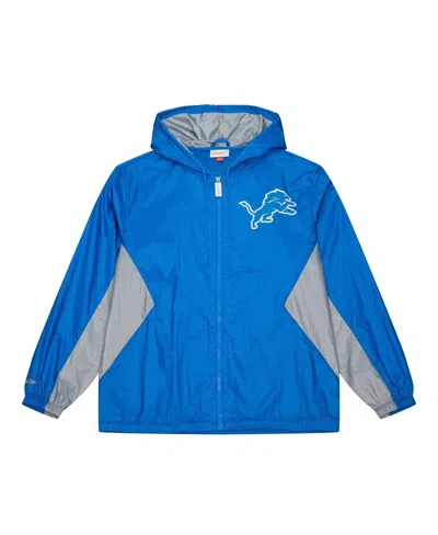 Mitchell & Ness Men's Blue Detroit Lions Playmaker Full-zip Windbreaker Jacket