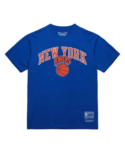 Mitchell & Ness Blue New York Knicks Hardwood Classics Vintage Logo T-shirt