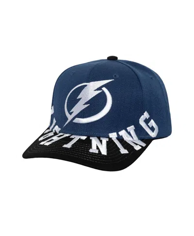 Mitchell & Ness Men's Blue/black Tampa Bay Lightning Under Arch Two-tone Pro Crown Snapback Hat