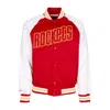 Mitchell & Ness Men's Bomber Jacket Nba Primetime Lw Satin Jacket Hardwood Classics Houroc Scarlet In Scarlet