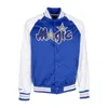 Mitchell & Ness Men's Bomber Jacket Nba Primetime Lw Satin Jacket Hardwood Classics Orlmag Royal In Royal