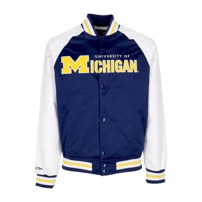 Mitchell & Ness Men's Bomber Jacket Ncaa Primetime Lw Satin Jacket Micwol Navy