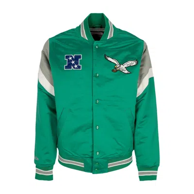 Mitchell & Ness Men's Bomber Jacket Nfl Heavyweight Satin Jacket Phieag Original Team Colors