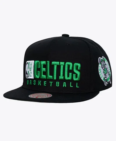 Mitchell & Ness Men's Boston Celtics Old School Snapback Structured-fit Cap In Black