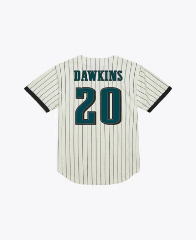 Mitchell & Ness Men's Brian Dawkins Cream Philadelphia Eagles Name & Number Mesh Fashion Jersey In Multi