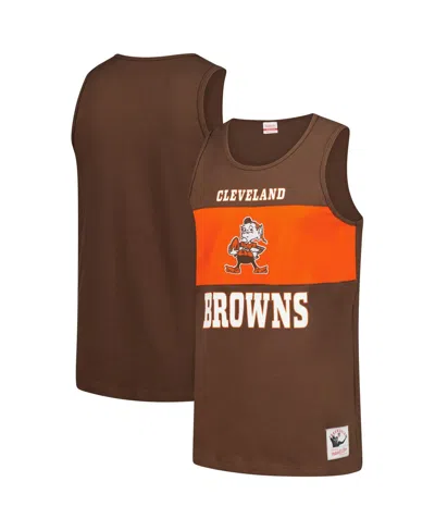 Mitchell & Ness Men's Brown Cleveland Browns Retro Color Block Tank Top