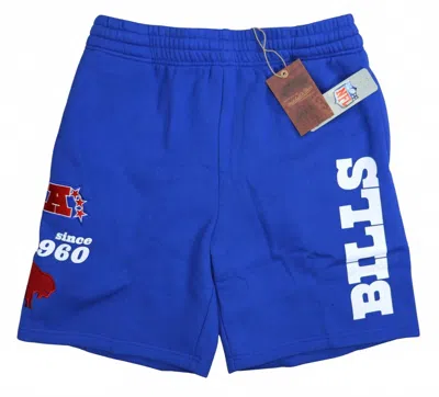 Mitchell & Ness Men's Buffalo Bills Nfl Throwbacks Fleece Retro Style Shorts In Royal Blue