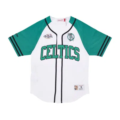Mitchell & Ness Men's Button Jacket Nba Practice Day Button Front Jersey Hardwood Classics Boscel In White