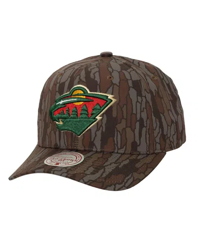Mitchell & Ness Men's Camo Minnesota Wild Hidden Camo Pro Crown Adjustable Hat In Brown