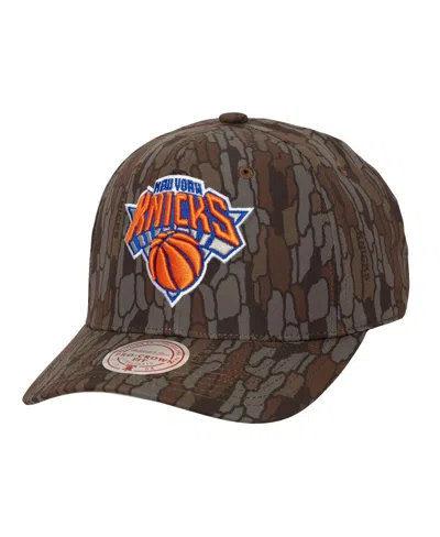 Mitchell & Ness Men's Camo New York Knicks Hidden Pro-crown Adjustable Hat In Brown