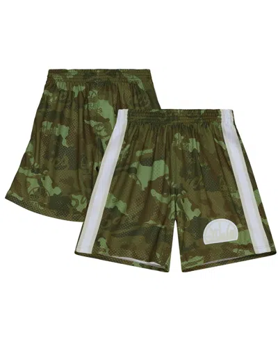 Mitchell & Ness Men's Camo Seattle Supersonics 1984-85 Hardwood Classics Ghost Green Swingman Shorts