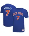 Mitchell & Ness Carmelo Anthony Royal New York Knicks Hardwood Classics Retro Name & Number T-shirt In Blue
