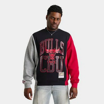 Mitchell & Ness Men's Chicago Bulls Nba Split Crewneck Sweatshirt In Black