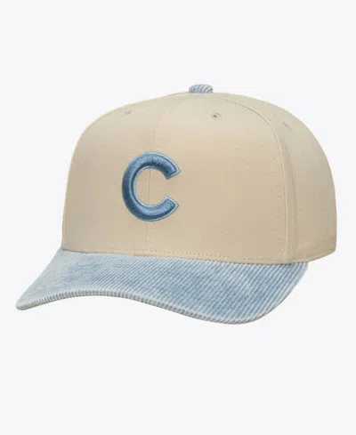 Mitchell & Ness Men's Chicago Cubs Corduroy Snapback Pro Crown Baseball Cap In Gray