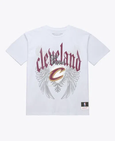 Mitchell & Ness Men's Cleveland Cavaliers Old English Graphic Crewneck T-shirt In White