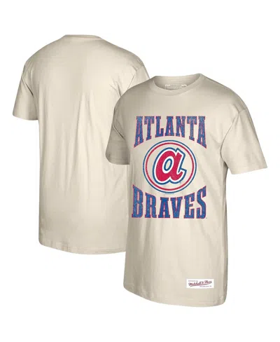 Mitchell & Ness Men's Cream Atlanta Braves Arched Logo Slub T-shirt