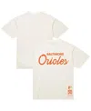 Mitchell & Ness Cream Baltimore Orioles Vintage Script T-shirt In Neutral