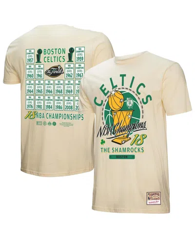 Mitchell & Ness Men's Cream Boston Celtics Hardwood Classics Champions T-shirt In White