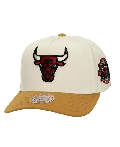 Mitchell & Ness Men's Cream Chicago Bulls Ochre Dusted Double Two-toned Pro Crown Adjustable Hat In Neutral