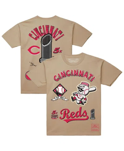Mitchell & Ness Men's Cream Cincinnati Reds Legacy Defined T-shirt In Nude