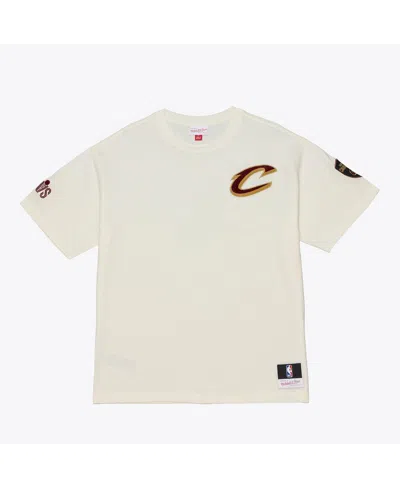 Mitchell & Ness Men's Cream Cleveland Cavaliers Hardwood Classics Chainstitch Premium T-shirt In White