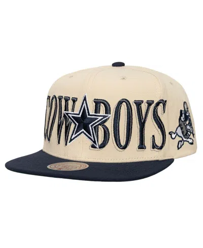 Mitchell & Ness Men's Cream Dallas Cowboys Across The Board Snapback Hat In Neutral