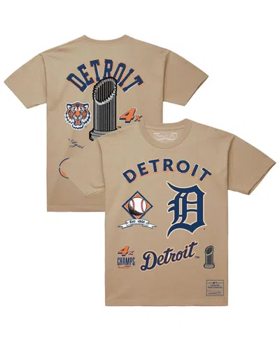 Mitchell & Ness Men's Cream Detroit Tigers Legacy Defined T-shirt In Brown