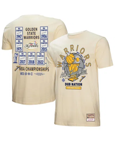 Mitchell & Ness Men's Cream Golden State Warriors Hardwood Classics Champions T-shirt In White