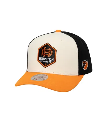Mitchell & Ness Men's Cream Houston Dynamo Fc Brushed Off Pro Crown Snapback Hat In White