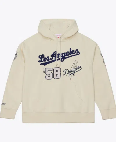 Mitchell & Ness Men's Cream Los Angeles Dodgers Yacht Rock Fleece Hoodie In Neutral