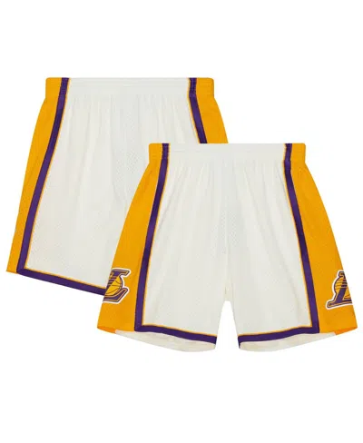 Mitchell & Ness Men's Cream Los Angeles Lakers 2009-10 Hardwood Classics Team Color Swingman Shorts In Neutral