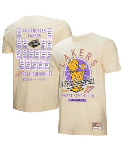 Mitchell & Ness Men's Cream Los Angeles Lakers Hardwood Classics Champions T-shirt In White