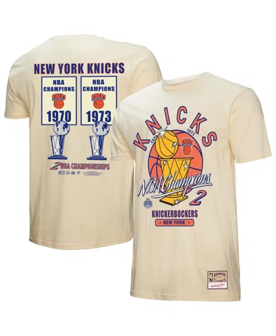 Mitchell & Ness Men's Cream New York Knicks Hardwood Classics Champions T-shirt In White