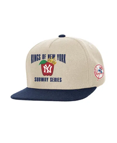 Mitchell & Ness Men's Cream New York Yankees Subway Series Matchup Pro Pinch Snapback Hat In White