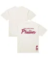 Mitchell & Ness Cream Philadelphia Phillies Vintage Script T-shirt In Neutral