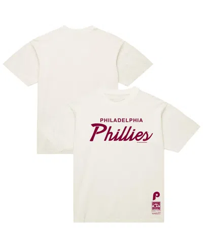 Mitchell & Ness Men's Cream Philadelphia Phillies Script T-shirt In White