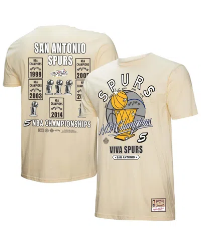 Mitchell & Ness Men's Cream San Antonio Spurs Hardwood Classics Champions T-shirt In White