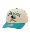 Mitchell & Ness Men's Cream San Jose Sharks Soul Legacy Defined Two-tone Pro Crown Adjustable Hat In Neutral