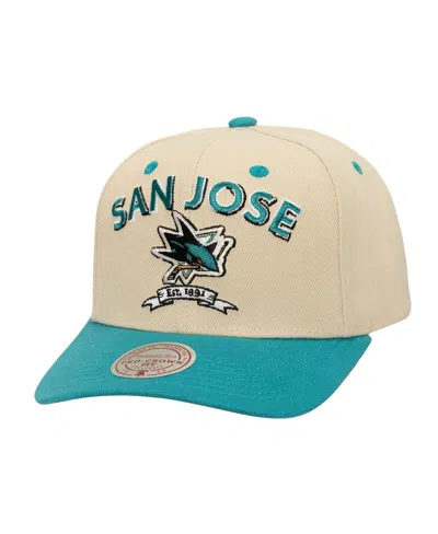 Mitchell & Ness Men's Cream San Jose Sharks Soul Legacy Defined Two-tone Pro Crown Adjustable Hat In Neutral