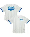 Mitchell & Ness Cream Seattle Seahawks Vintage Logo Final Seconds Full-button Mesh Top In White