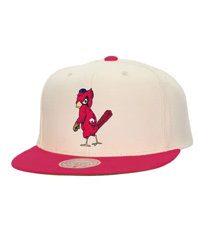 Mitchell & Ness Men's Cream St. Louis Cardinals Cooperstown Collection Basic Flip Snapback Hat In White