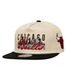 Mitchell & Ness Men's Cream/black Chicago Bulls Cityscape Caddy Snapback Hat In Neutral